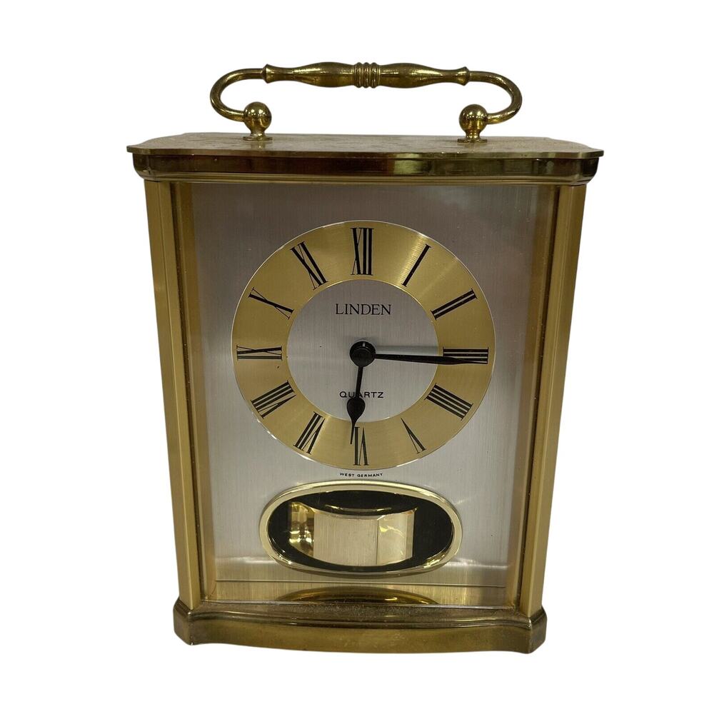 Quartz Linden Mantel Clock, Vintage Mantel Desk Clock West Germany READ